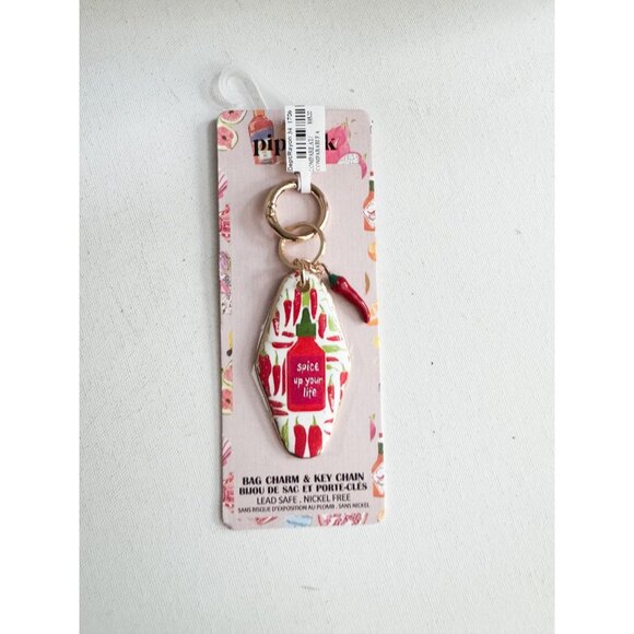Piper K Hot Sauce "Spice up your Life" Keychain and Bag Charm - Picture 2 of 3